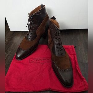 J.FitzPatrick Pinehurst Marble Patina & Suede Boots - 10E UK (Fits US 11-12)